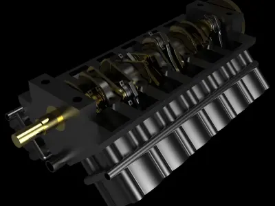 V12 engine Free 3D model