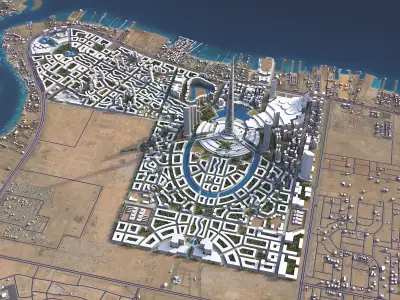 Jeddah Tower Low-poly 3D model