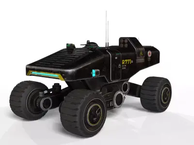 Mars Rover Black Transporter Source Files Attached 8K Textures Low-poly 3D model