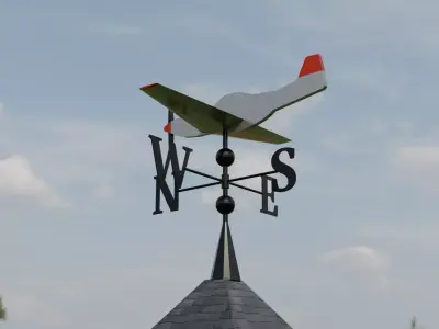 P51 Inspired Weather Vane Low-poly 3D model