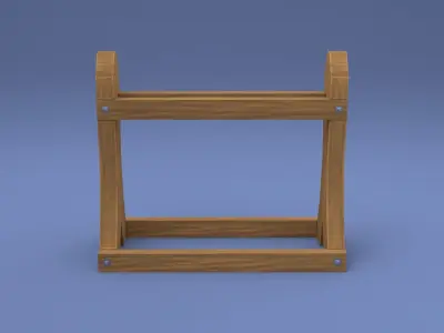 Hand-painted Medieval Weapon Rack Free low-poly 3D model
