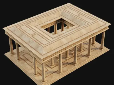 EGYPTIAN ANCIENT ATRIUM TEMPLE EGYPT BATHHOUSE COLLECTION Low-poly 3D model