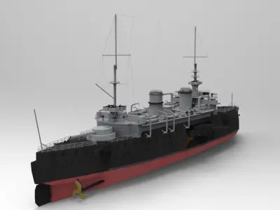 Bouvet Battleship 3D Model 3D model