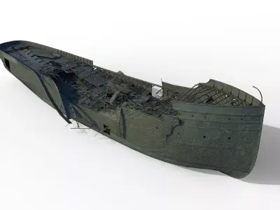 Ship wreck steamer 3D model