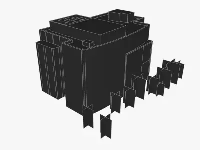 Pacific Private Hospital Low-poly 3D model