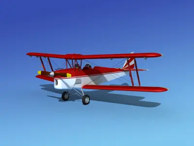 Dehavilland DH82 Tiger Moth V12 3D model