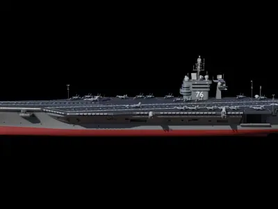 Aircraft Carrier Low-poly 3D model