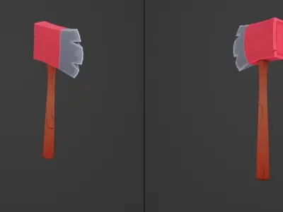 Stylized Axe Low-poly 3D model