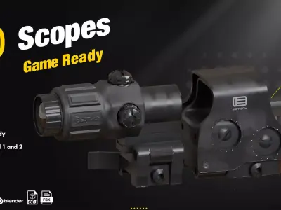 10 Scopes Game Ready Low-poly 3D model