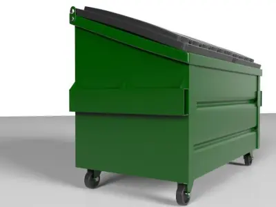 Dumpster trash cart on wheels Free low-poly 3D model
