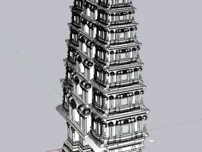 indian temple dome Low-poly 3D model