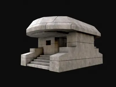 Military Concrete Bunker Base 8 Low-poly 3D model