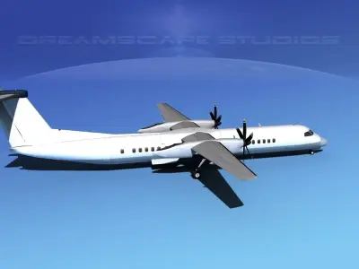 Dehaviland DHC-8 400 Unmarked 2 3D model