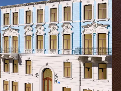 Neoclassicist European Old Town house 3D model