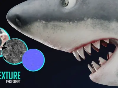 3D Stylized Cute Shark - Rigged 3D model