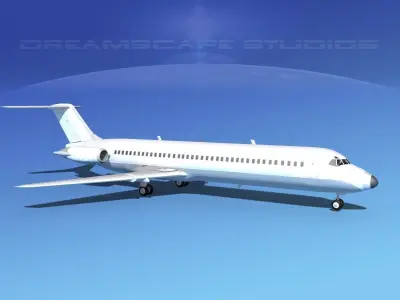 Douglas DC-9-40 Unmarked 1 3D model