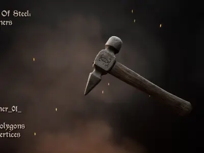 Heart Of Steel - Hammers Low-poly 3D model