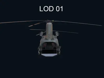 Asset - Army - Aircraft CH 47 Low-poly 3D model