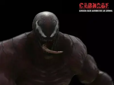 Carnage Rigged And Animated  Low-poly 3D model