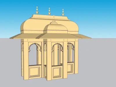 indian jodhpuri stone chatri dome 3D model