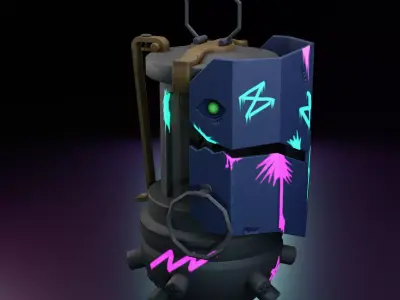 Jinx Grenade from Arcane Free low-poly 3D model