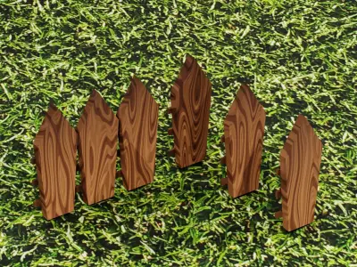 Fairy Tail Wooden Fence Free low-poly 3D model