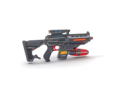 Futuristic Plasma Rifle model pack Low-poly 3D model