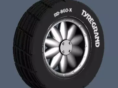 SPORTIVE WHEELS and TIRES Low-poly 3D model