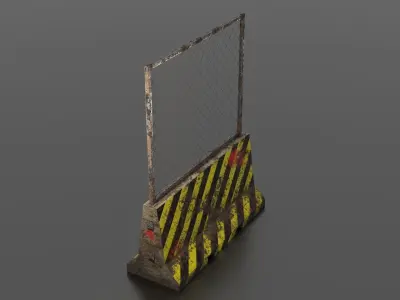 Concrete barrier Low-poly 3D model