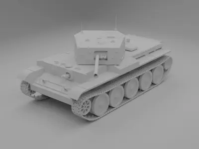 Cromwell 1 british tank Low-poly 3D model