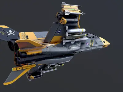 Sci-Fi Jet Fighter Plane Raptor Navy PBR 3D model