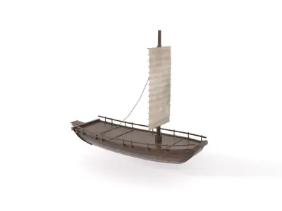 Korean Medieval Ship - Joseon Ferry model 3D model