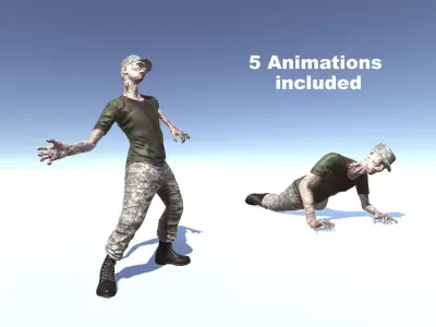 Military Zombie Low-poly 3D model purchase