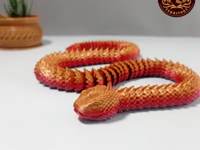 ARTICULATED SPIKY VIPER SNAKE 3D print model