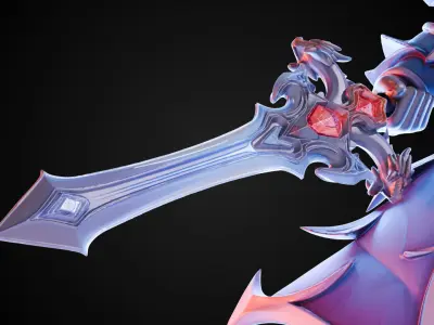 Stylized Sword - Dragonsoul Edge Emberfang - Game Ready 3D model