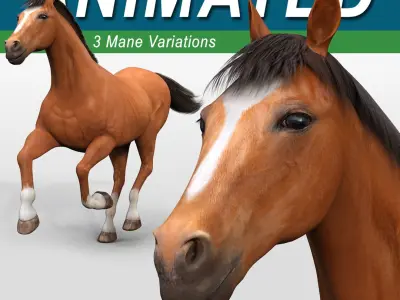 Horse Brown 3D model get