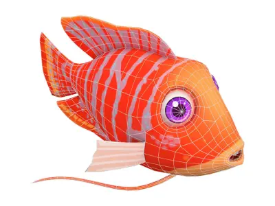 Dwarf Gourami Fish Cartoon Animated Low-poly 3D model