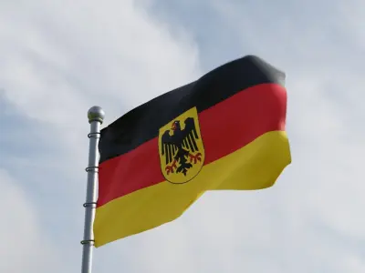 Animated Germany Flags 3D model