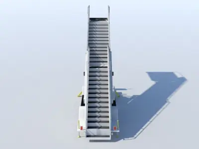 airport passenger stair vehicle widebody airliner Low-poly 3D model