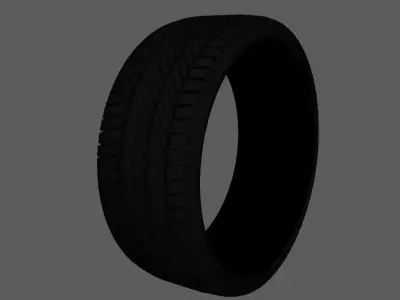 Realistic Car Tire 3D Model Without Rim Game-Ready Free low-poly 3D model
