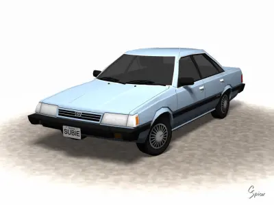 Low-Poly 1992 Subaru Loyale Free low-poly 3D model