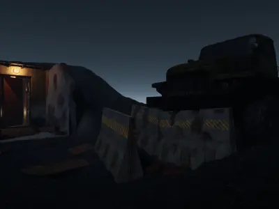 Modular Mini Bunker for Unity Low-poly 3D model