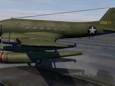 Douglas XC-47C Floatplane 3D model