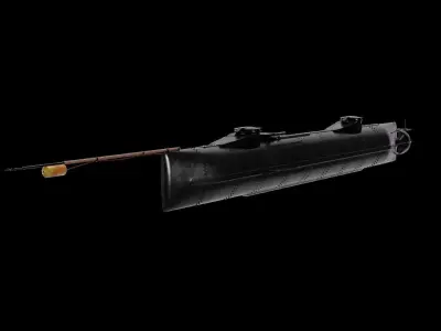 1864 Hunley Submarine 3D model