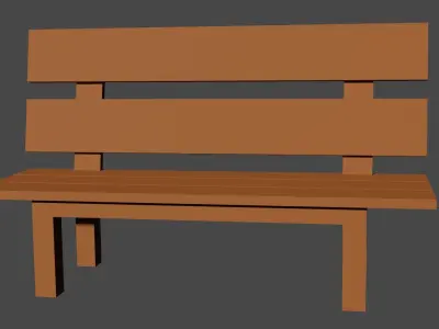 Wooden Furniture Pack Low-poly 3D model