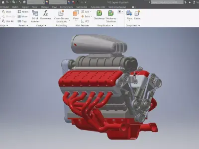 V12 turbo compressor Engine 3D model