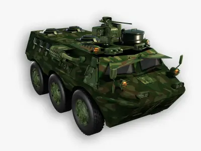 pindad anoa 3 panzer tank Low-poly 3D model