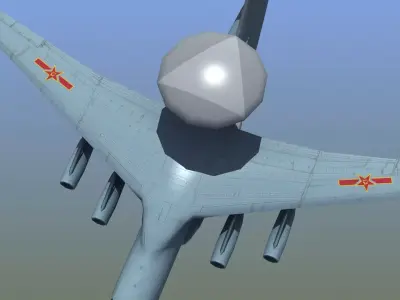 KJ2000 Chinese AWACS Low-poly 3D model