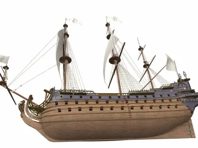 Sailing ship Soleil Royal 3D model