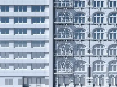 Commercial Building Facade 13 3D model